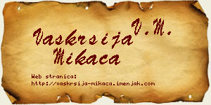 Vaskrsija Mikača vizit kartica